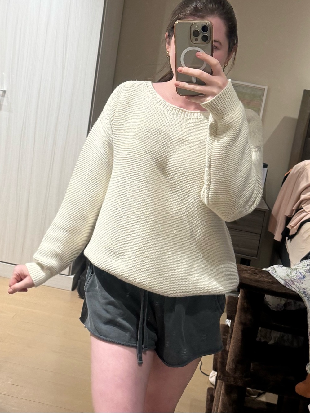 Jones New York Cream Crewneck Sweater